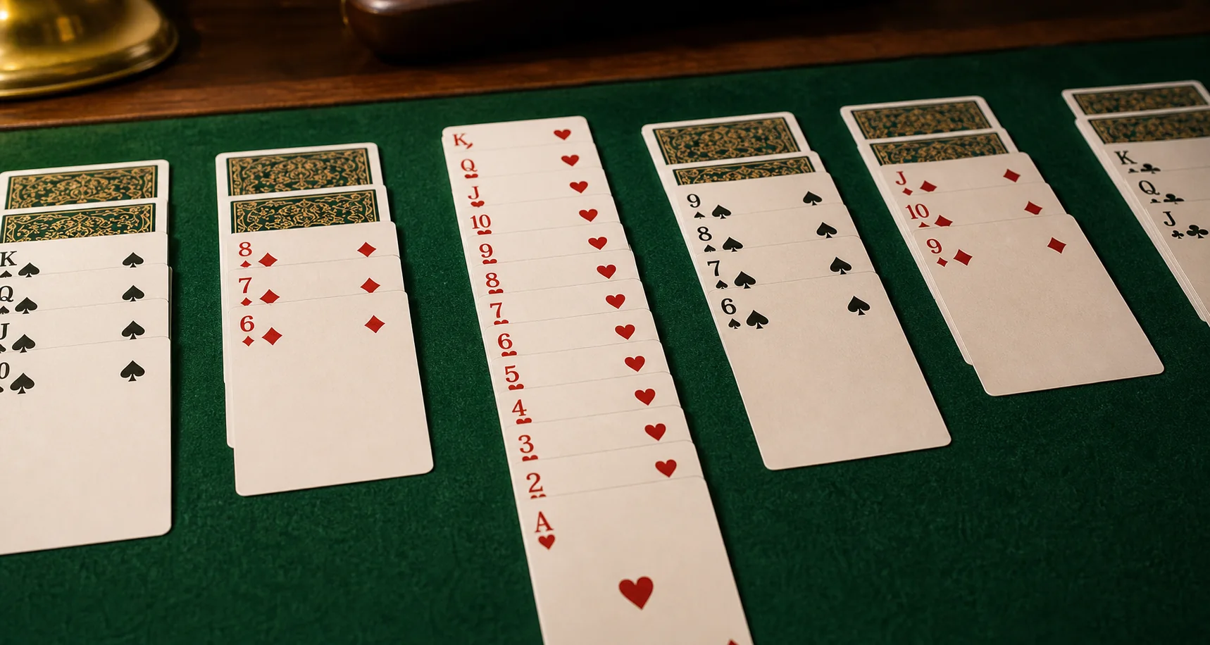 Scorpion Solitaire card movement showing a descending same-suit sequence